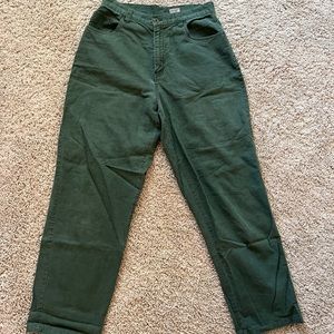 Green high waisted linen pants, Bill blass brand size 8